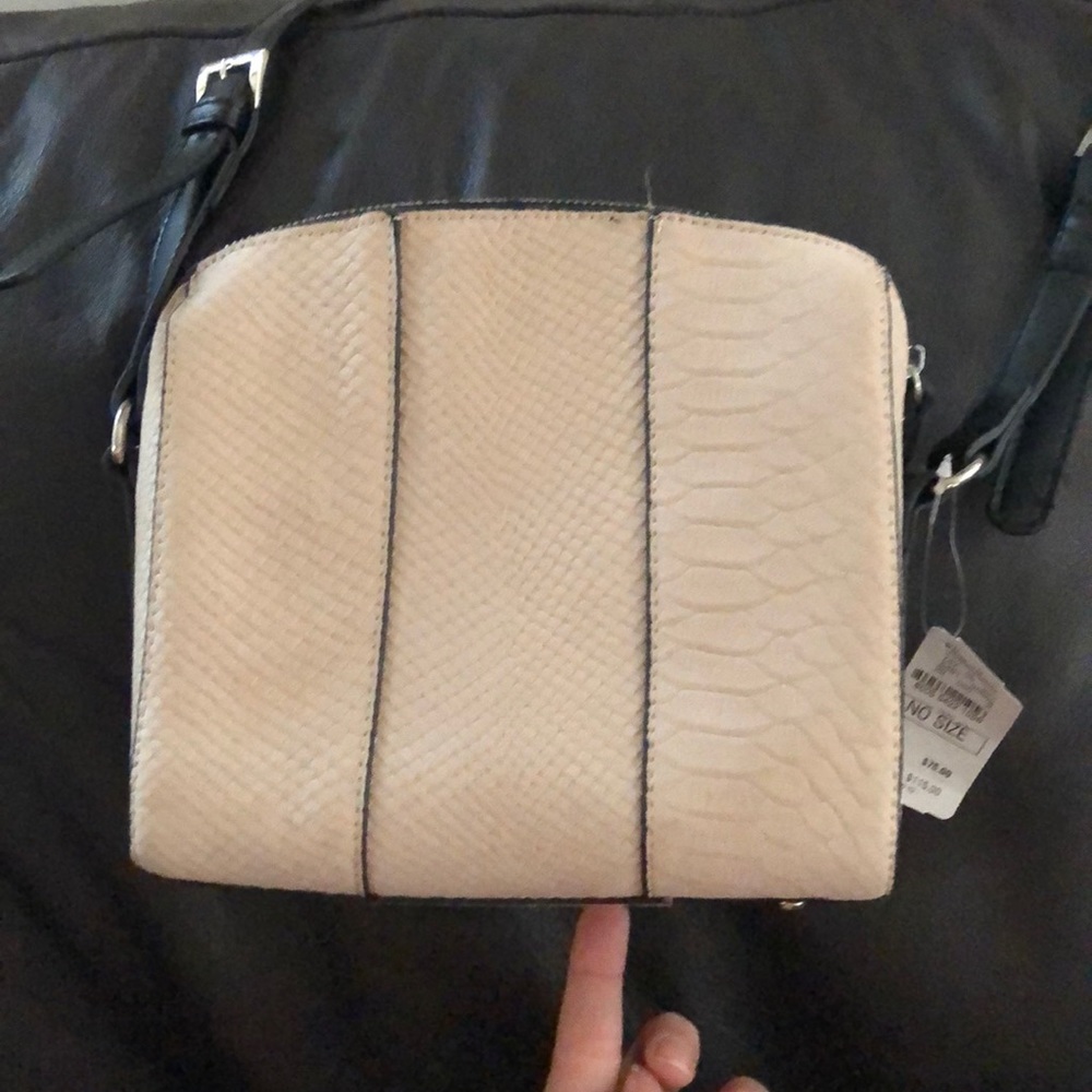 Suede snake embossed purse